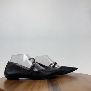 Sam Edelman Noa Black Leather Pointed Toe Casual Mary Jane Flats Size 7 M GUC
